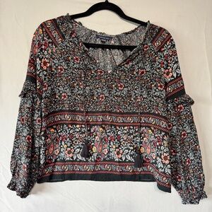 American Eagle Floral Bohemian Blouse